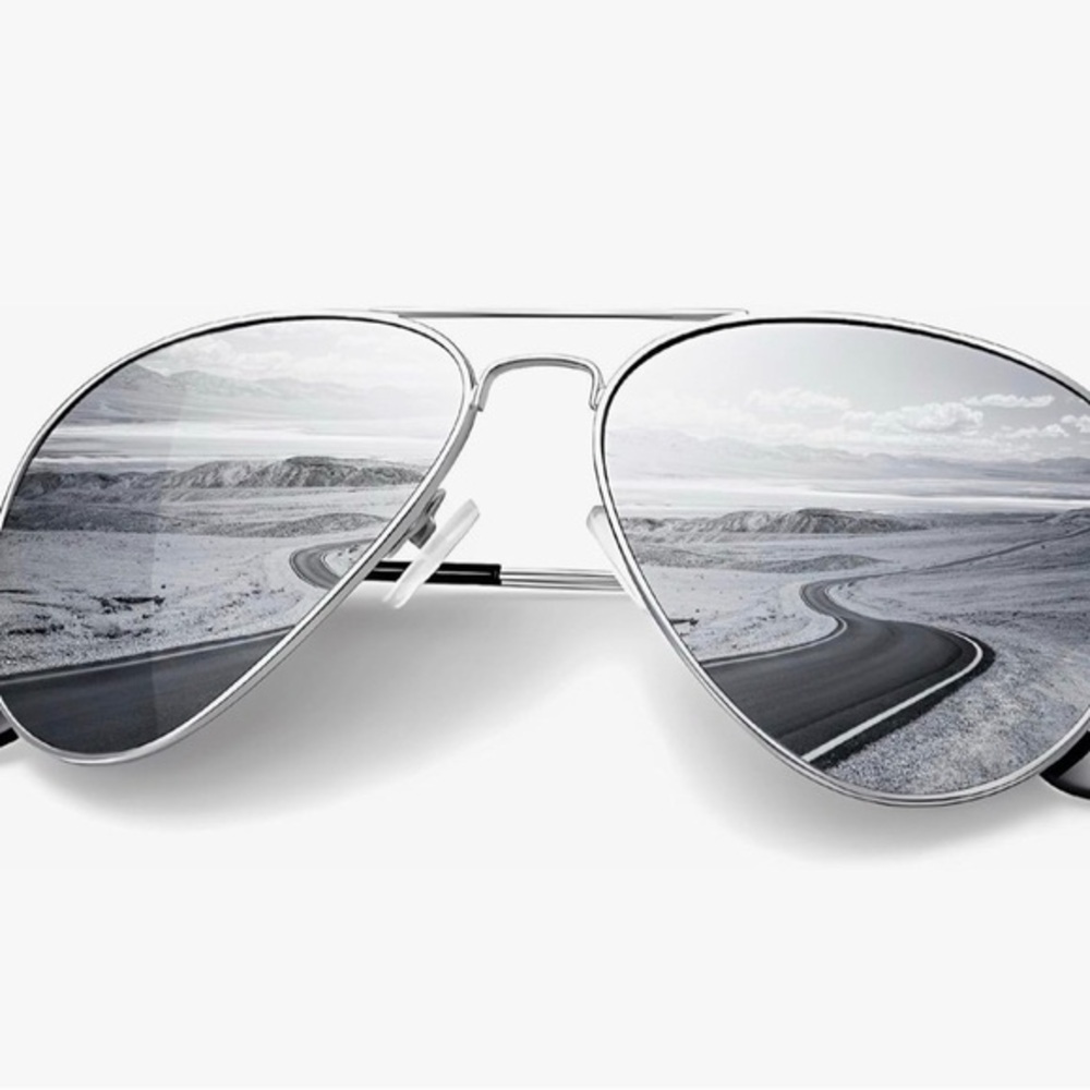 Silver Aviator Sunglasses - Classic Men’s Metal Frame